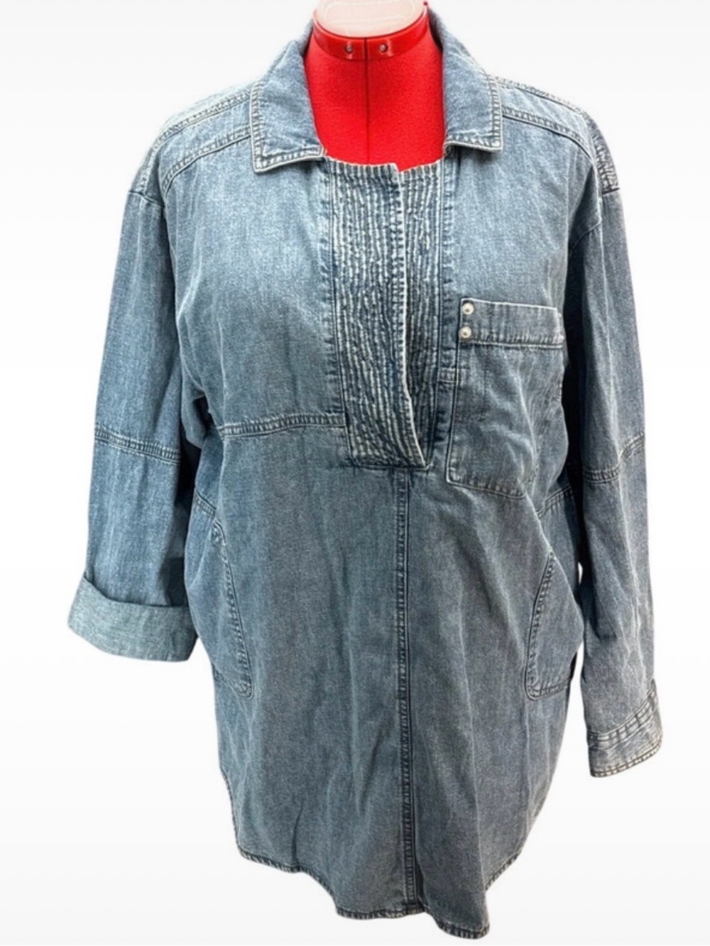 We The Free Denim Tunic Pullover Shirt